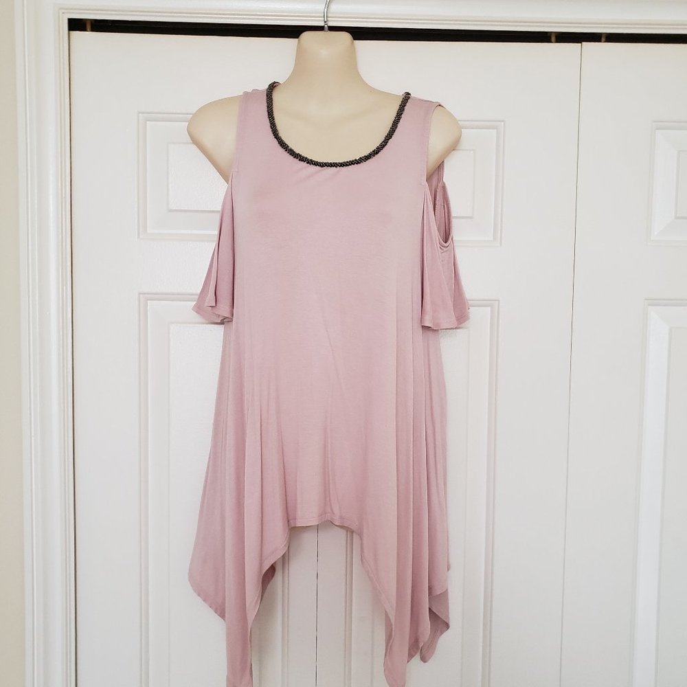 Jennifer Lopez Pink Cold Shoulder Top Size Small Make Offer